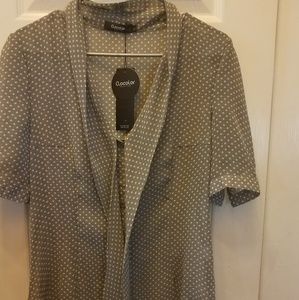 Tie Front Polka Dot Blouse